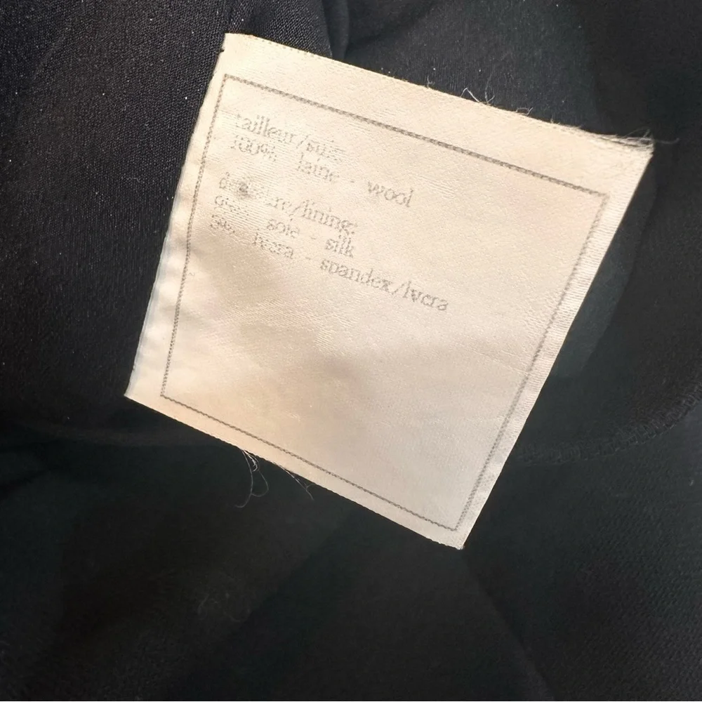 Chanel Black Wool and Silk Pencil Skirt Size 38